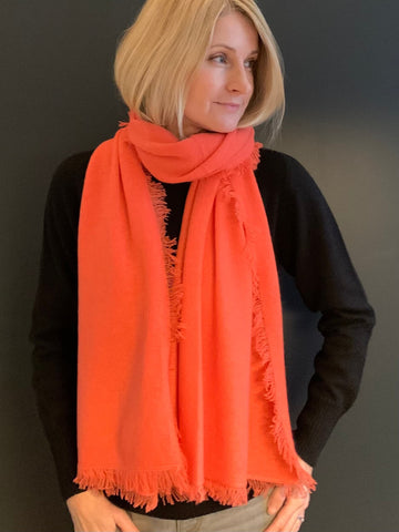 Van Kukil Coral Cashmere Scarf