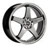 Image of Enkei EV5 17x7 4x100/108 45mm Offset 72.6 Bolt Diameter Hyper Black w/ Machined Lip Wheel