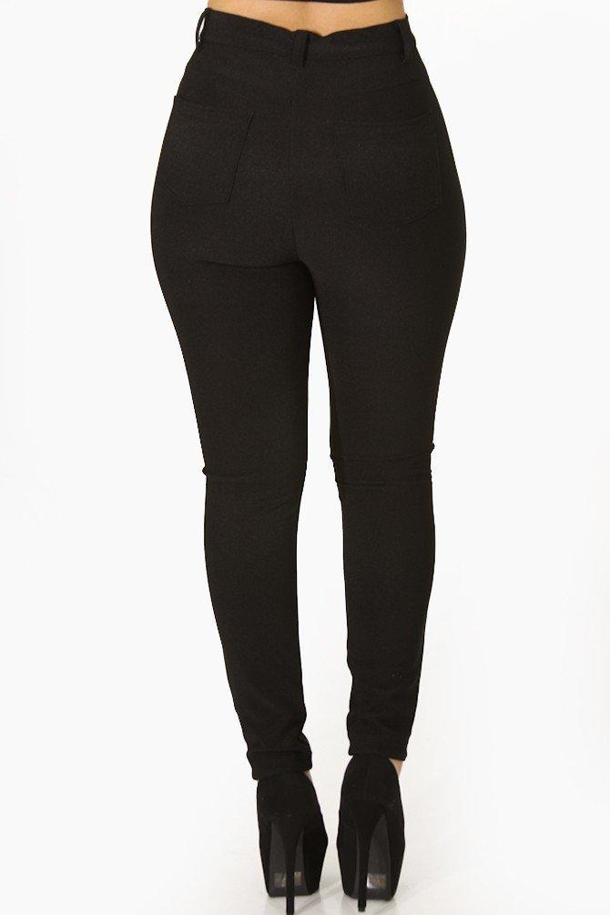 High Waist Skinny Dress Pants pockets 