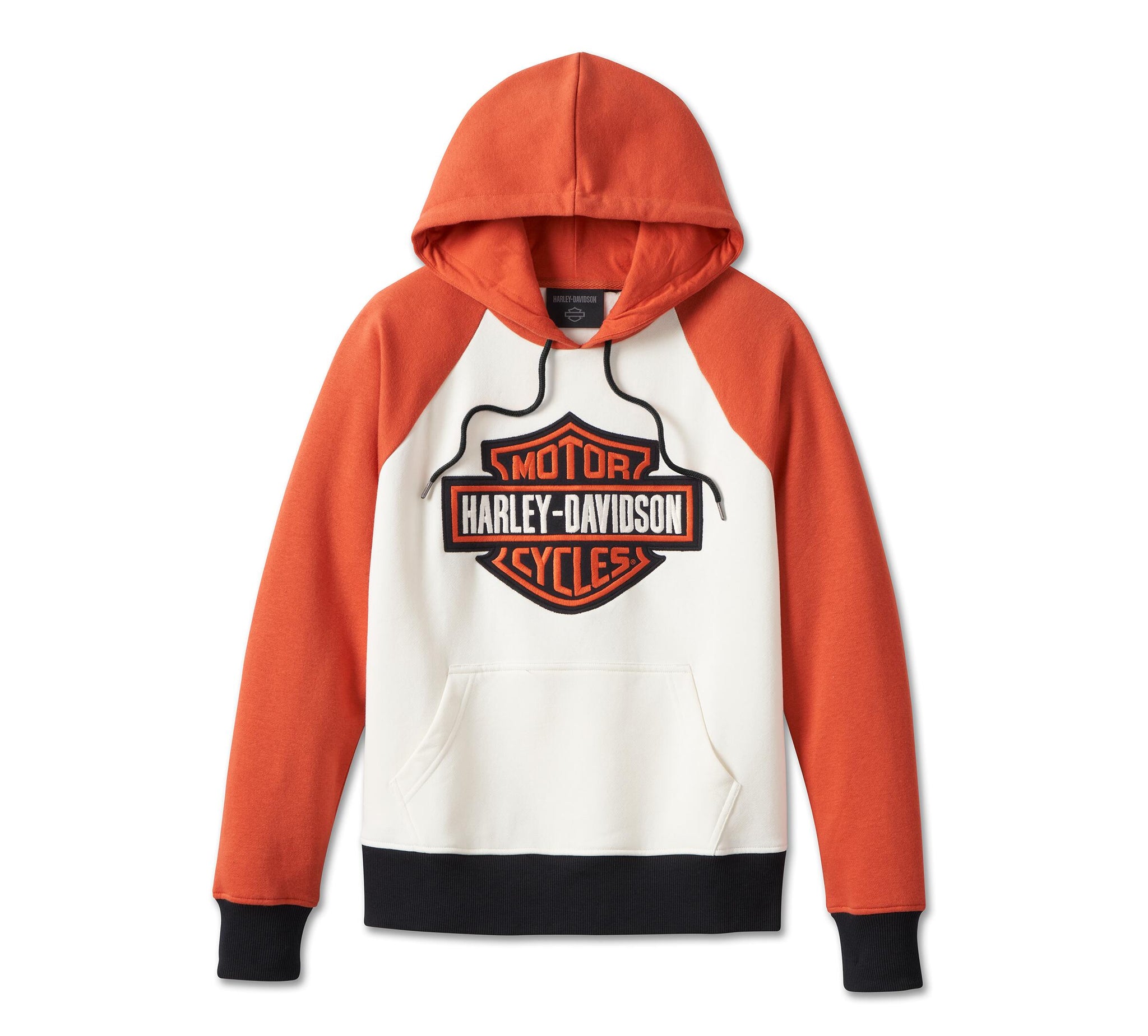 orange harley davidson hooded sweatshirt