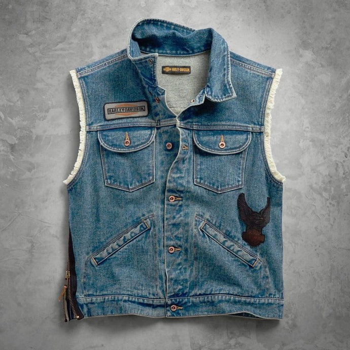 men's upright eagle denim vest