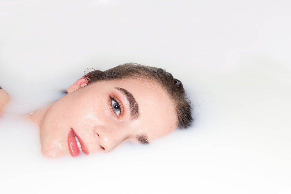 woman floating at a spa