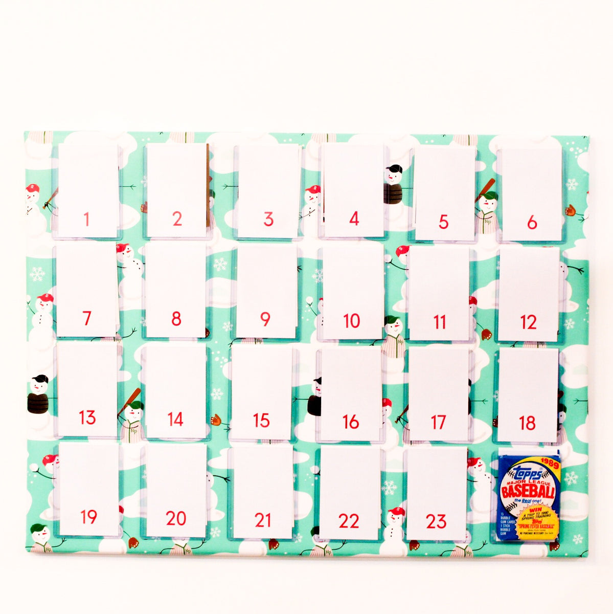 Baseball Card Advent Calendar Customize and Print