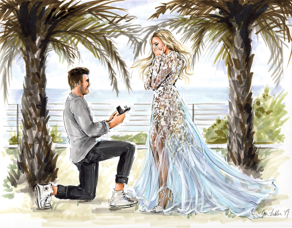 Hayley Paige commissioned engagement illustration by Jen Lublin Design