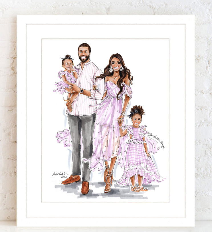 PREMIER Custom Illustration with Solid Background ~ 3 - 4 Full Figures –  Jen Lublin Design, LLC