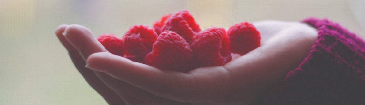 A handful of Raspberries