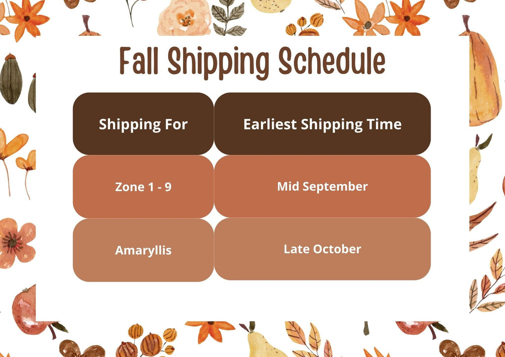 Fall Shipping Schedule