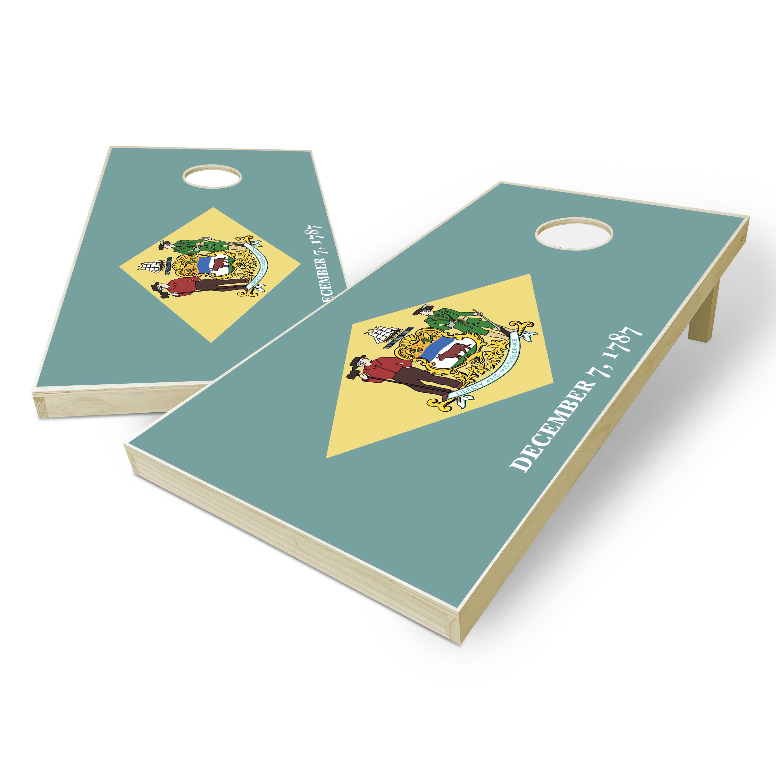 Delaware State Flag Cornhole Set