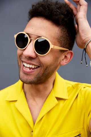 Greg Fraser wearing our Adesso Man sunglasses for our Spring Campaign