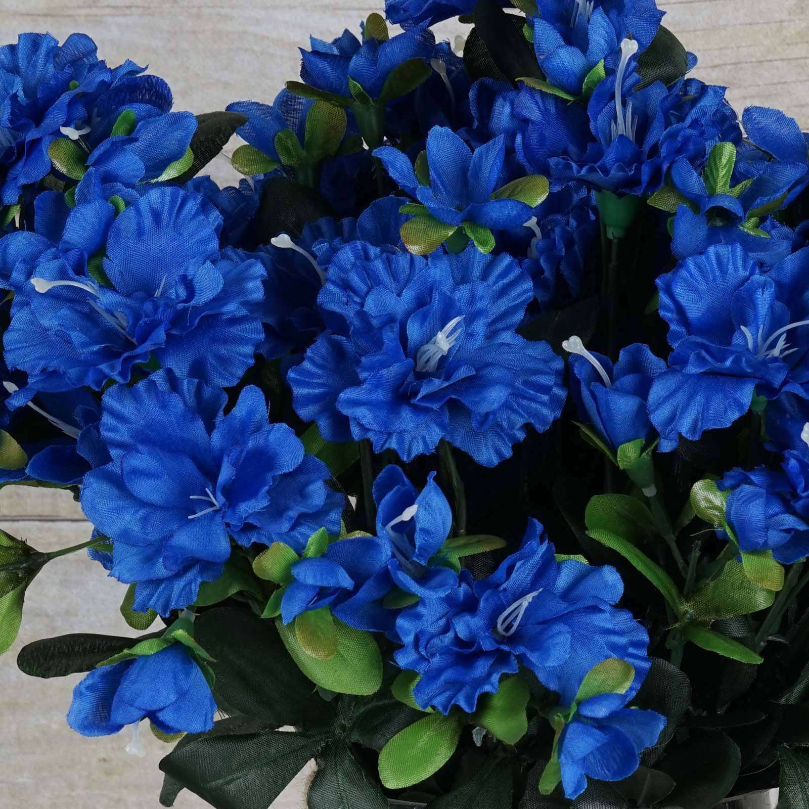 4 Bush 120 Pcs Royal Blue Artificial Silk Gardenias Flowers Wedding Va