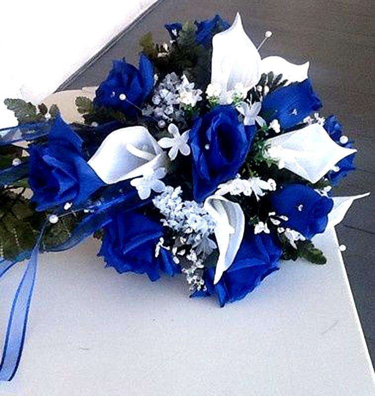 royal blue bridesmaid bouquets