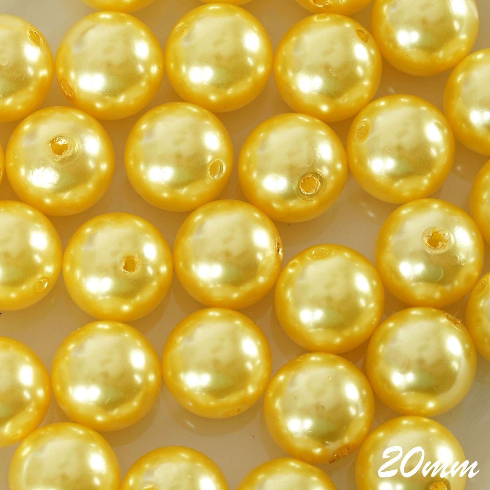 120 Pack 20mm Yellow Faux Pearl Beads Vase Fillers