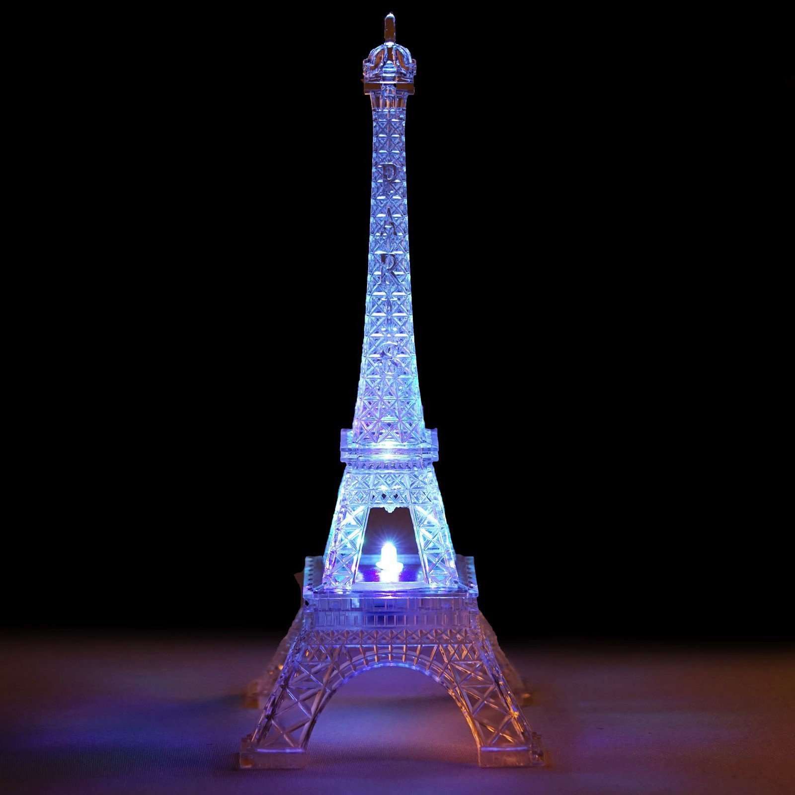 10 LED 5 Color Changing Acrylic Eiffel Tower Light Table