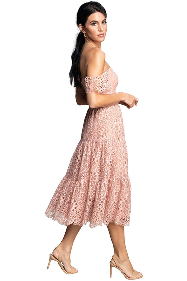 Buy Lipsy White Light Nude Premium Lace Square Neck Midi Dress from Next  Lithuania