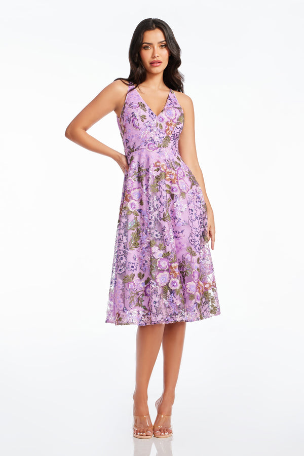 Dress the Population Elisa Sequined Fit & Flare Dress - Macy's