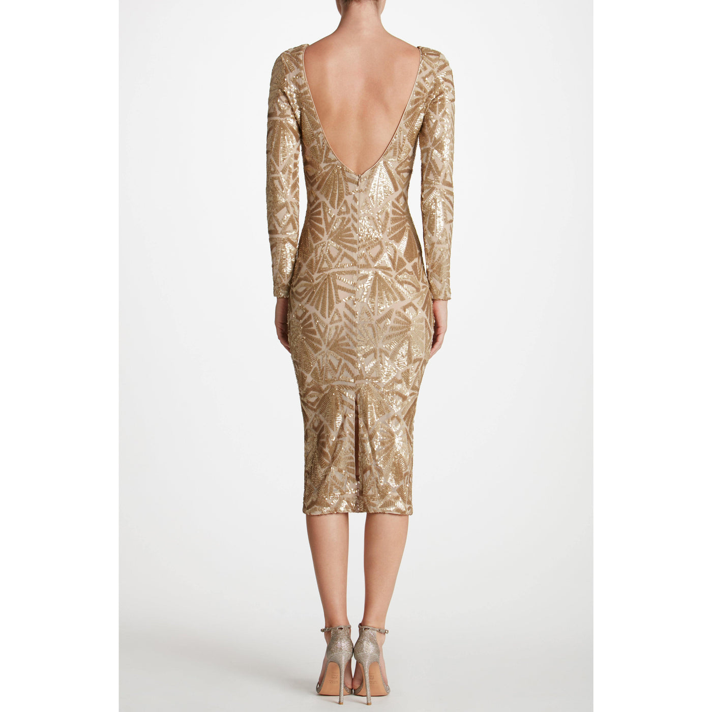 emery art deco sequin midi dress