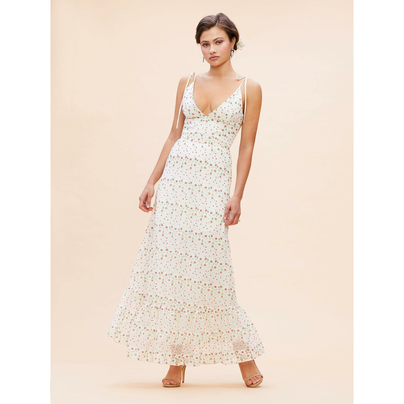 dress the population maxi dress