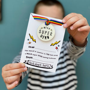 Mega Super Hero Medal for Kids With Backing Card