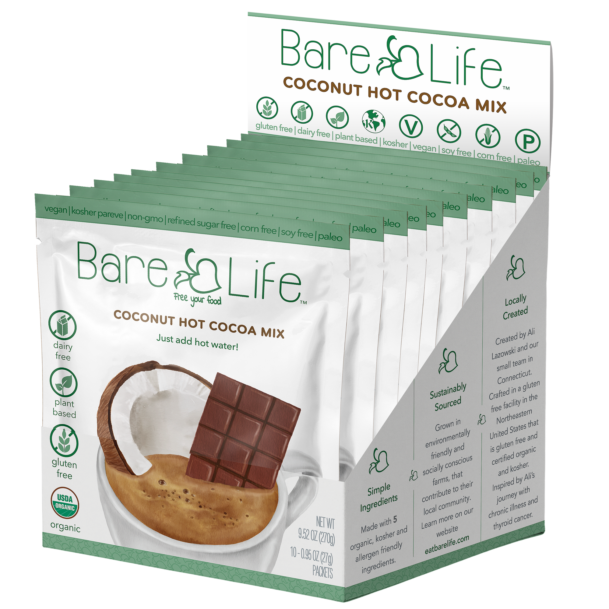 Bare Life Official  Glass Mason Jar & Green Lid