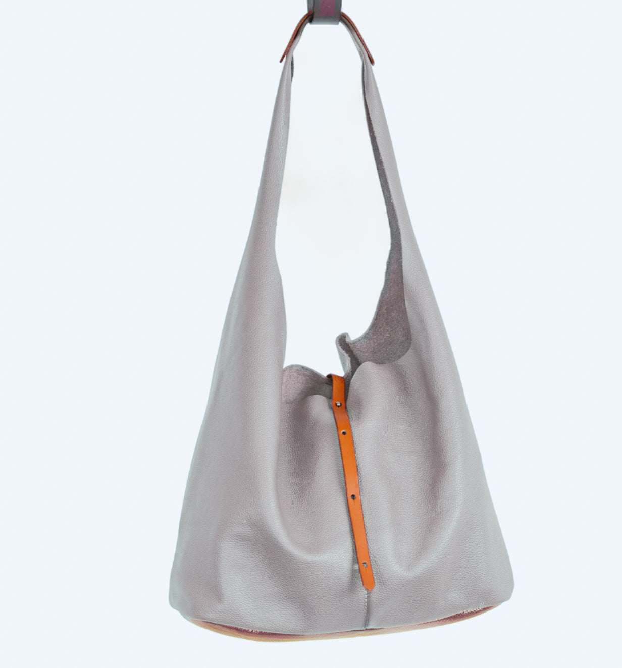 Amalfi Midi Leather Tote Bag - Fango