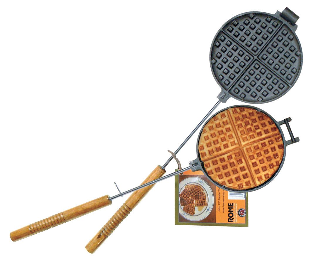 Rome's 1205 Round Jaffle Iron with Steel and Wood Detachable Handles