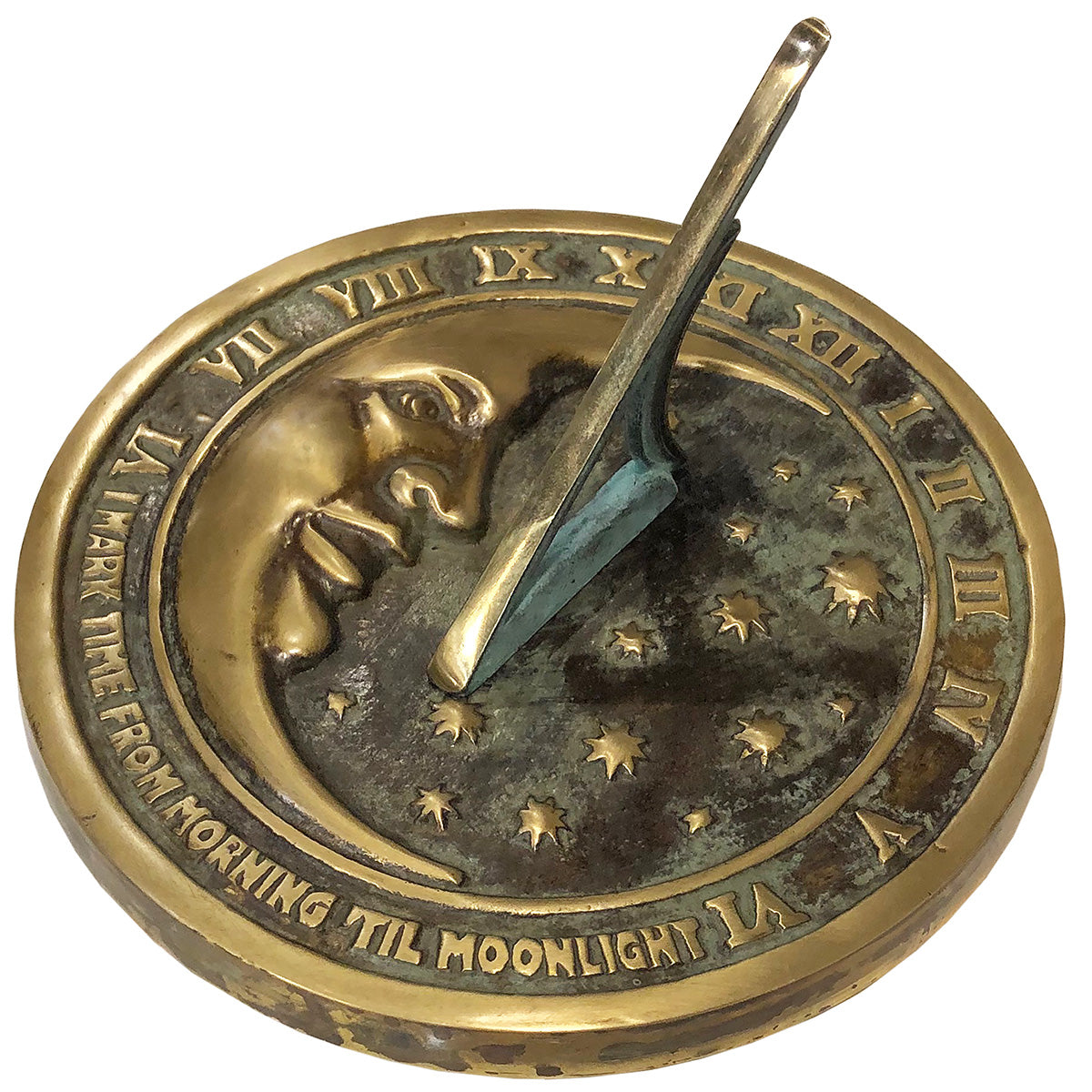Solid Brass Count Sunny Hours Sundial, 10 3/8