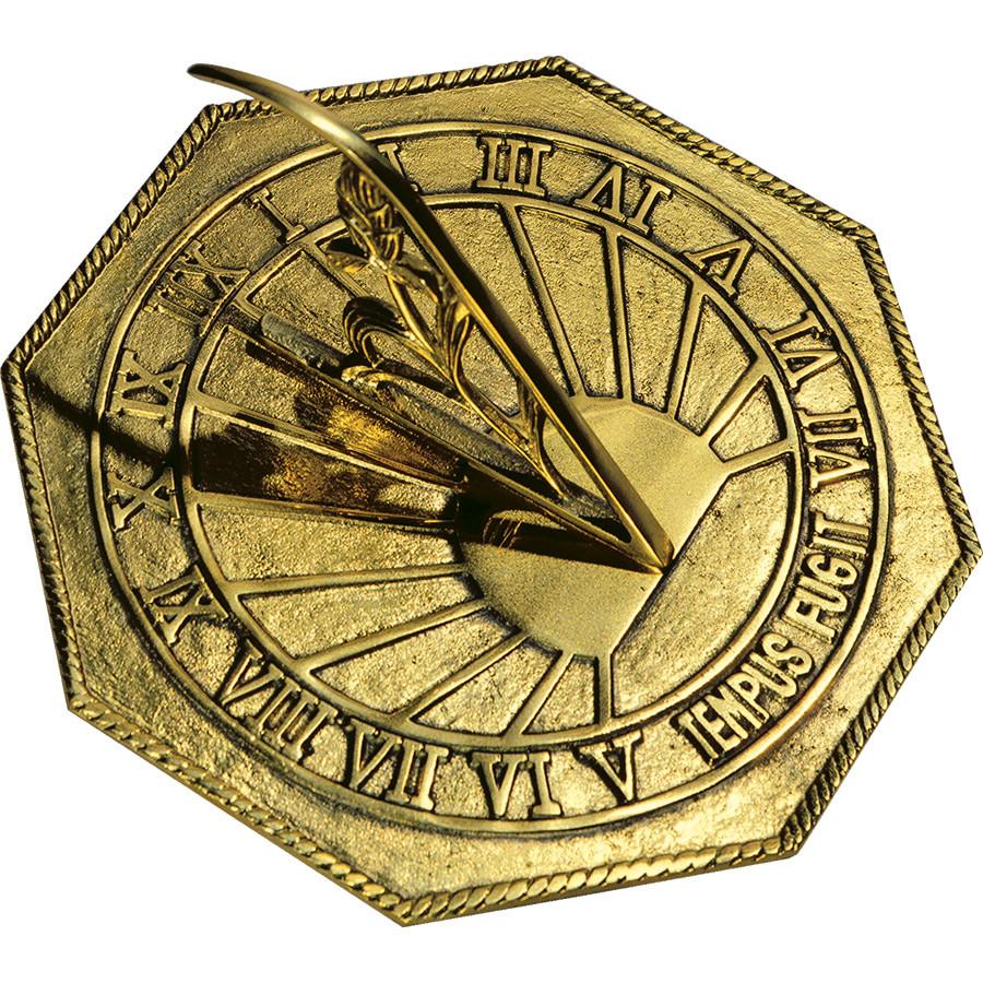 Solid Brass Count Sunny Hours Sundial, 10 3/8