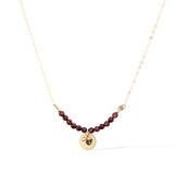 The Aura Necklace Gold and Red Garnet