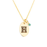 Birthstone Loveletter H Gold and Emerald