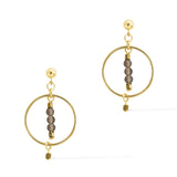 Halo Equilibria Earrings Gold and Smokey Quartz