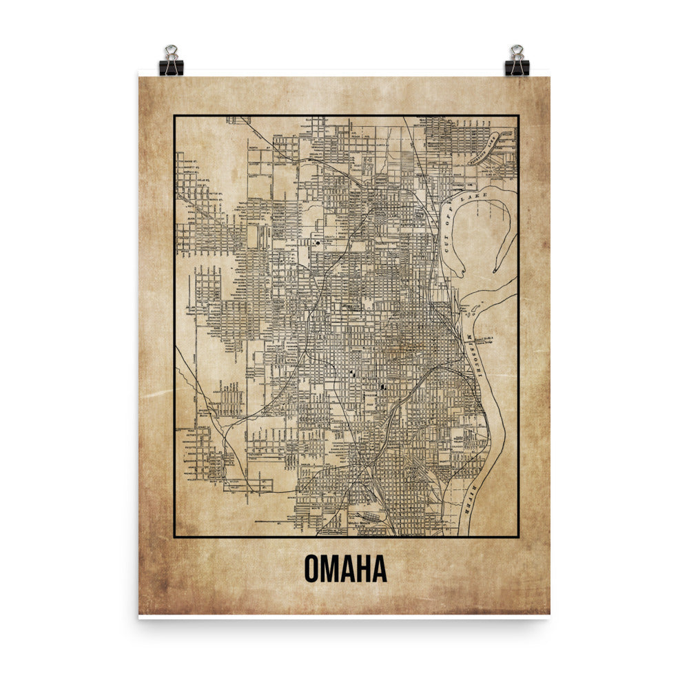 Download Omaha City Antique Paper Map Bc Goods International