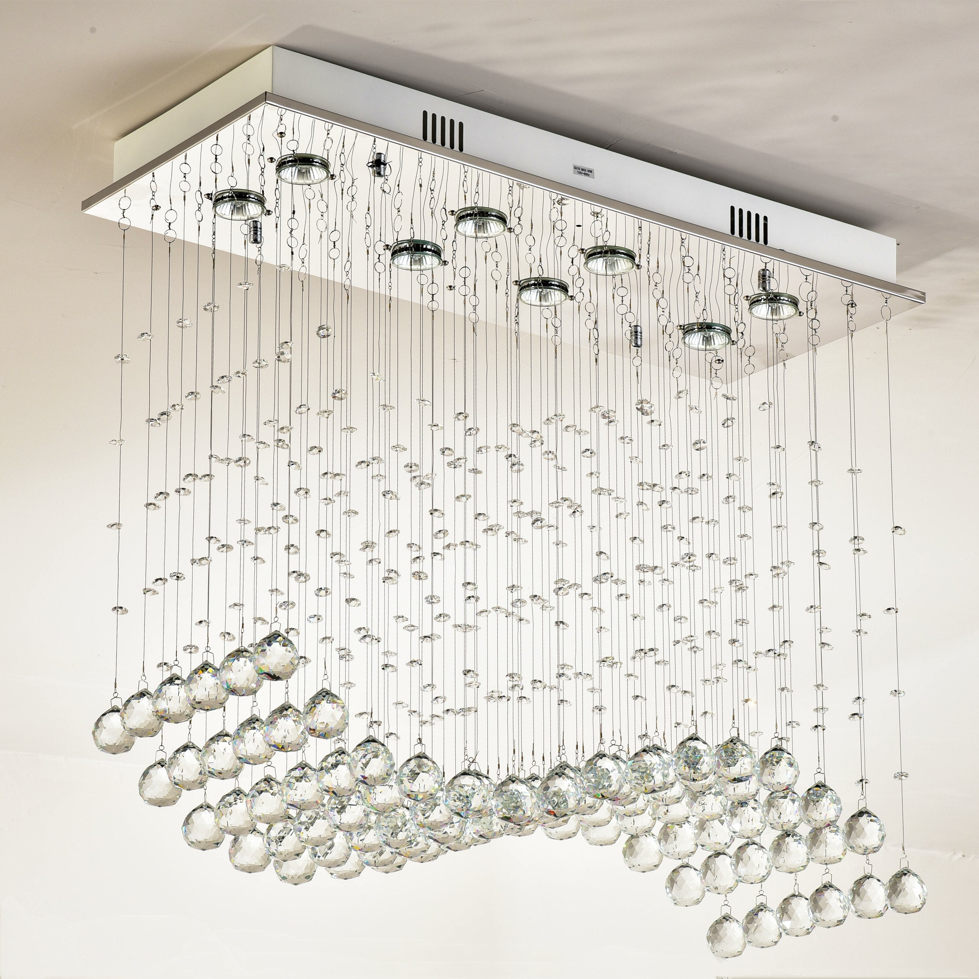 rectangular raindrop wave crystal chandelier