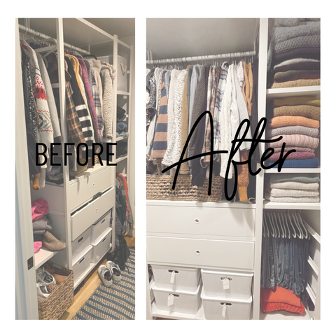 Before and after closet cleanout