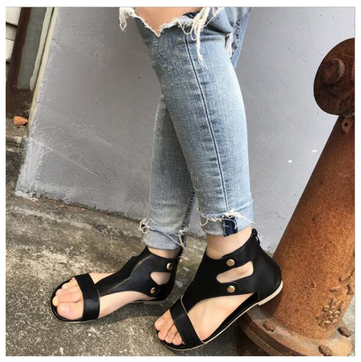 Leather Boho Ankle Flat Strap Sandal – Our Sweet Gifts LLC