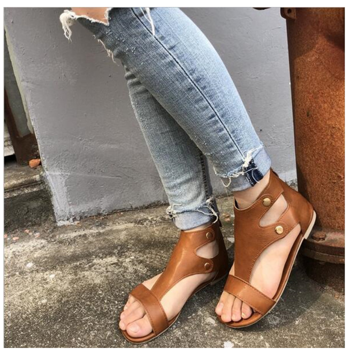 Leather Boho Ankle Flat Strap Sandal – Our Sweet Gifts LLC