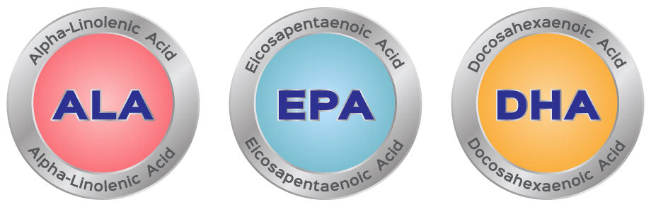 dha epa ala fatty acid circles graphic