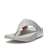 Fitflop DM5-011 Lulu Glitter Splash Ladies Silver Wide Fit Toe-Post Sandals
