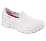 ladies white slip on skechers