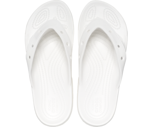 Crocs Classic Flip 207713-100 Ladies White Slip On Sandals