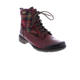 Remonte D4354-35 Red Combi Leather Water Resistant Lace Up Side Zip Boots - elevate your sole