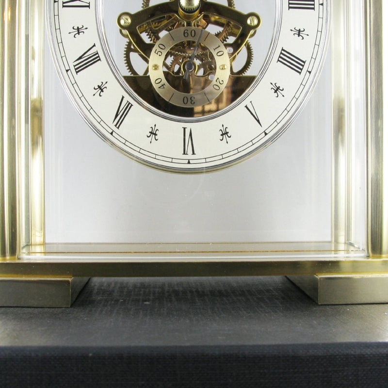 London Clock Square Top Gold Skeleton Mantel Clock 02085 – Engraveitnow Ltd