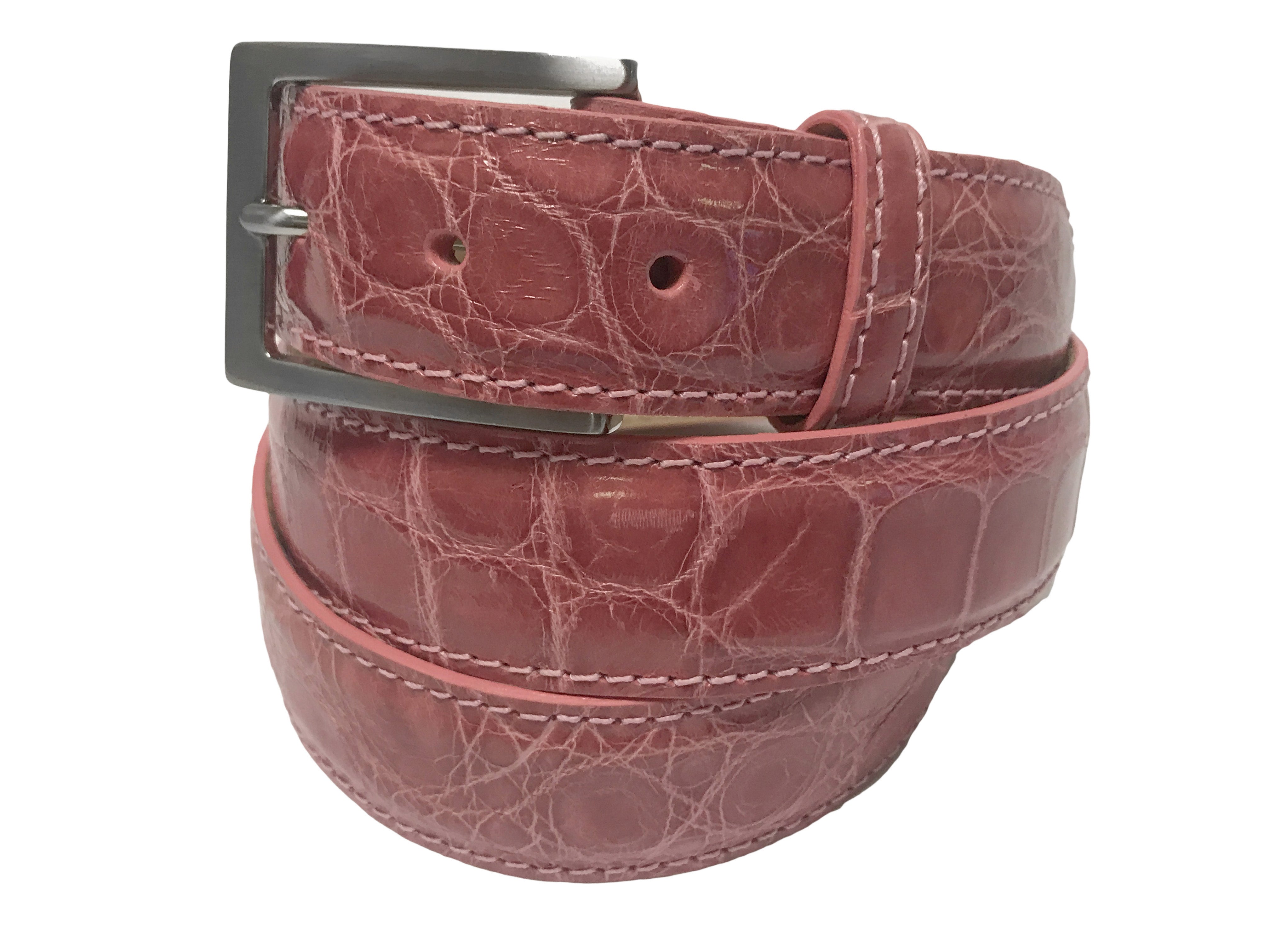 Brown Glossy Alligator Belt Strap 1