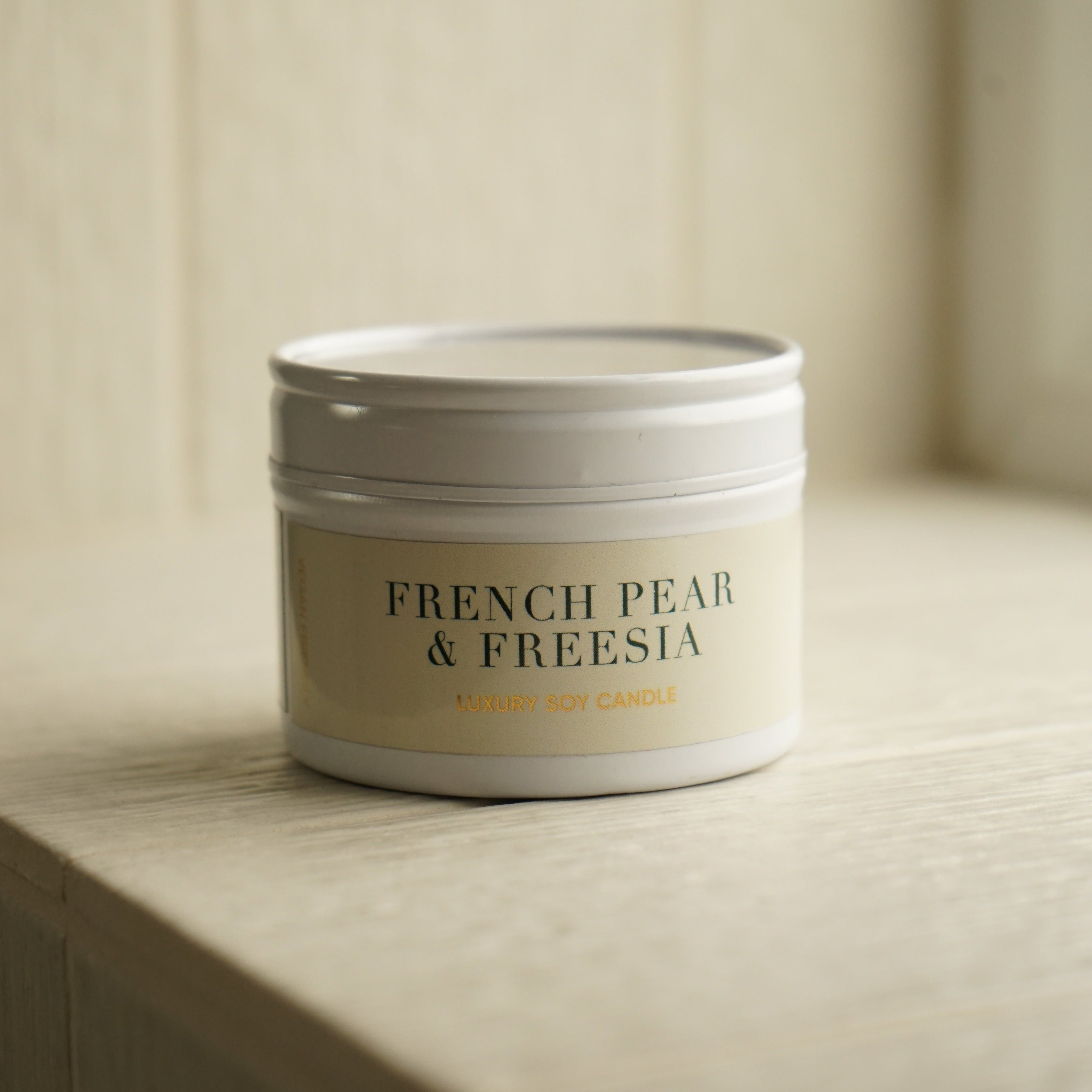French Pear and Freesia Tin Candle - Orelia London