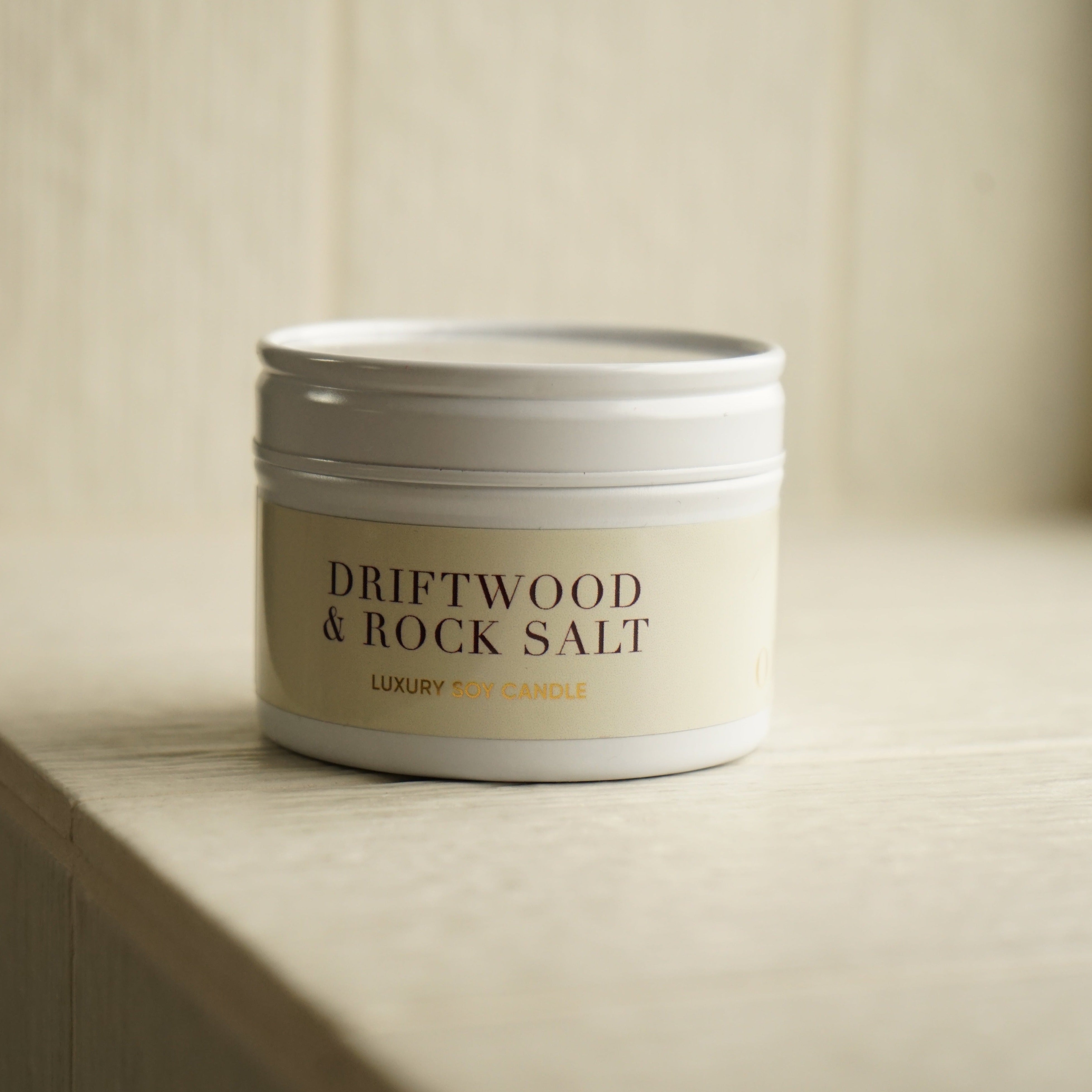 Driftwood and Rock Salt Tin Candle - Orelia London