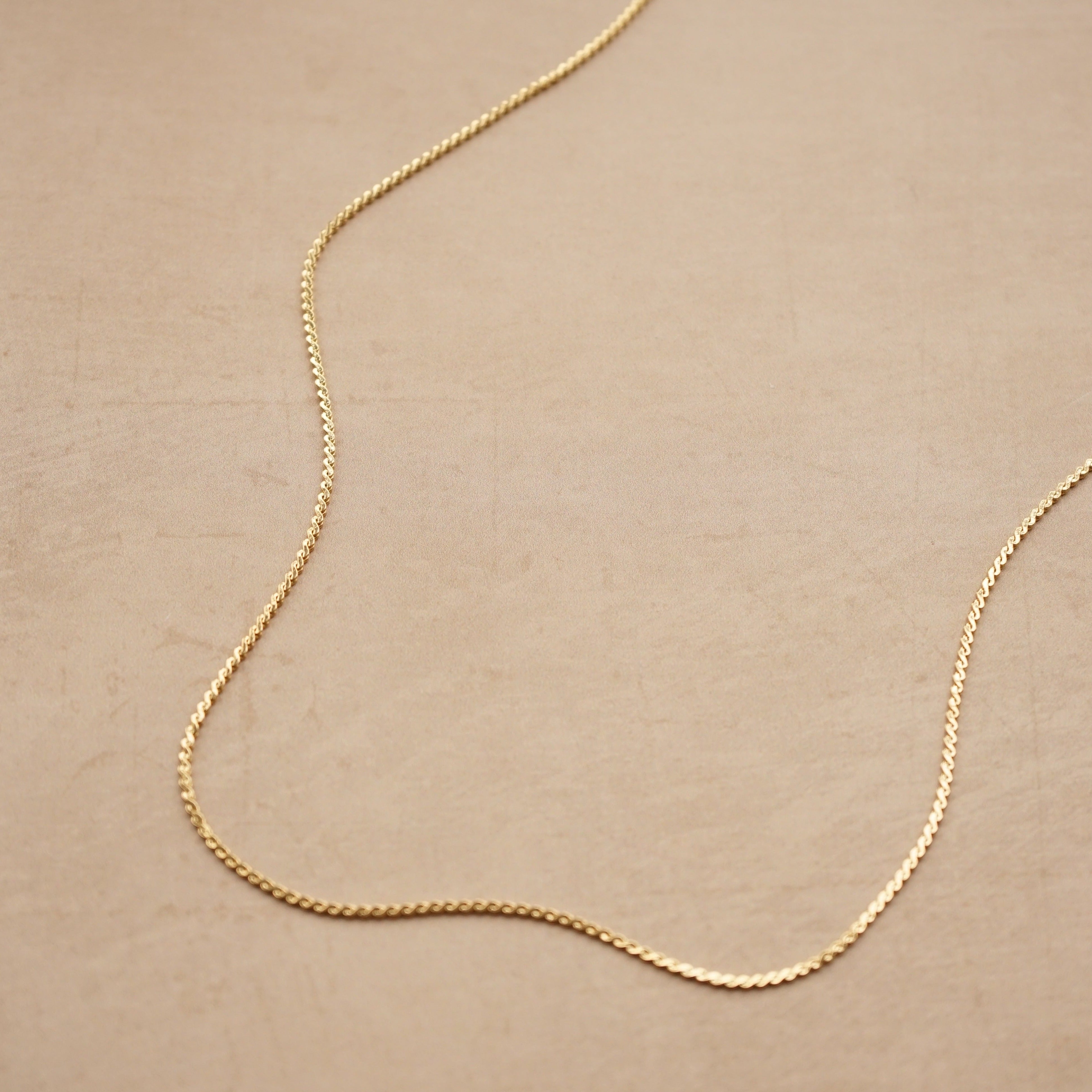 Vintage Flat Twist Chain Long Necklace - Orelia Vintage