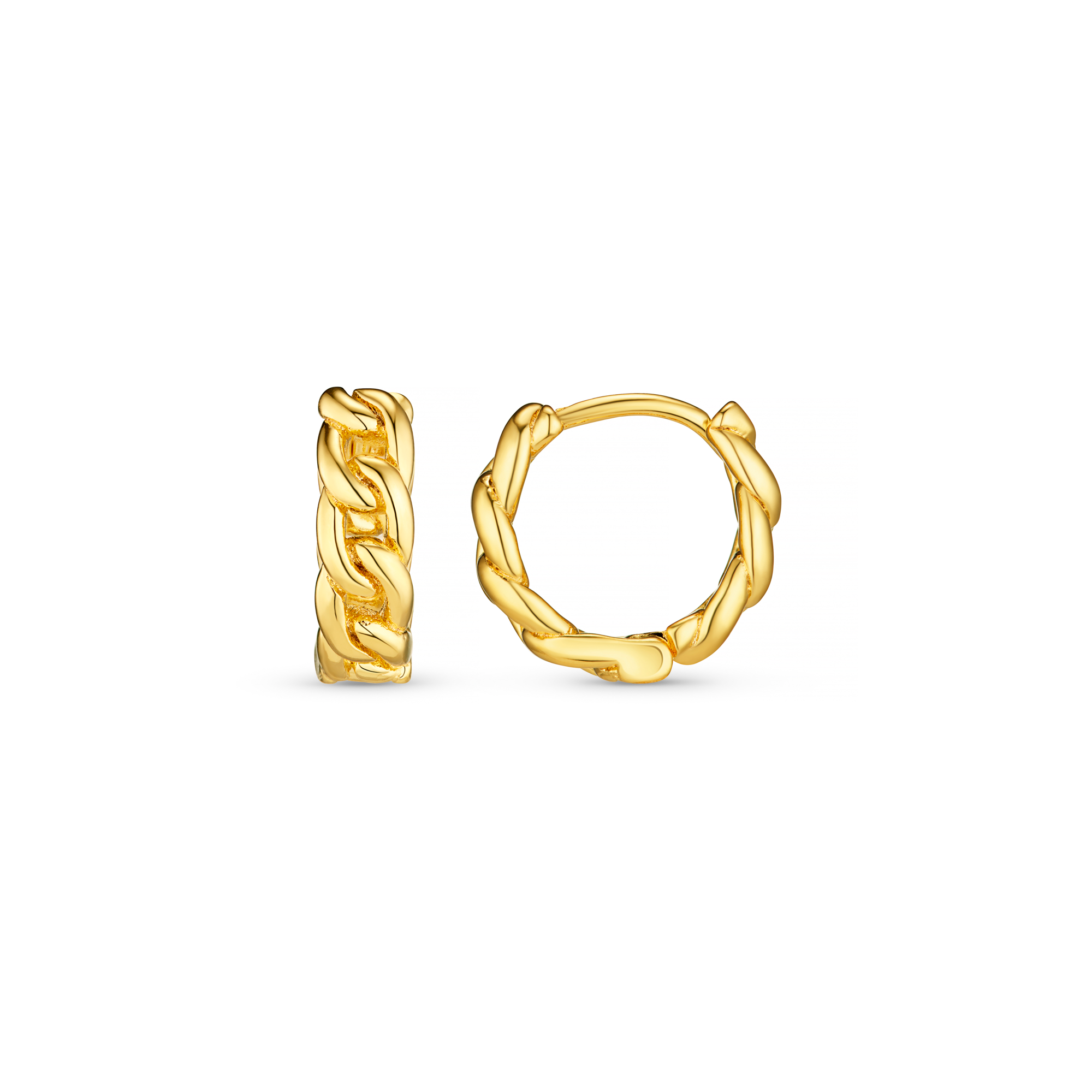 Mini Chain Huggie Hoop Earrings - Gold - Orelia London