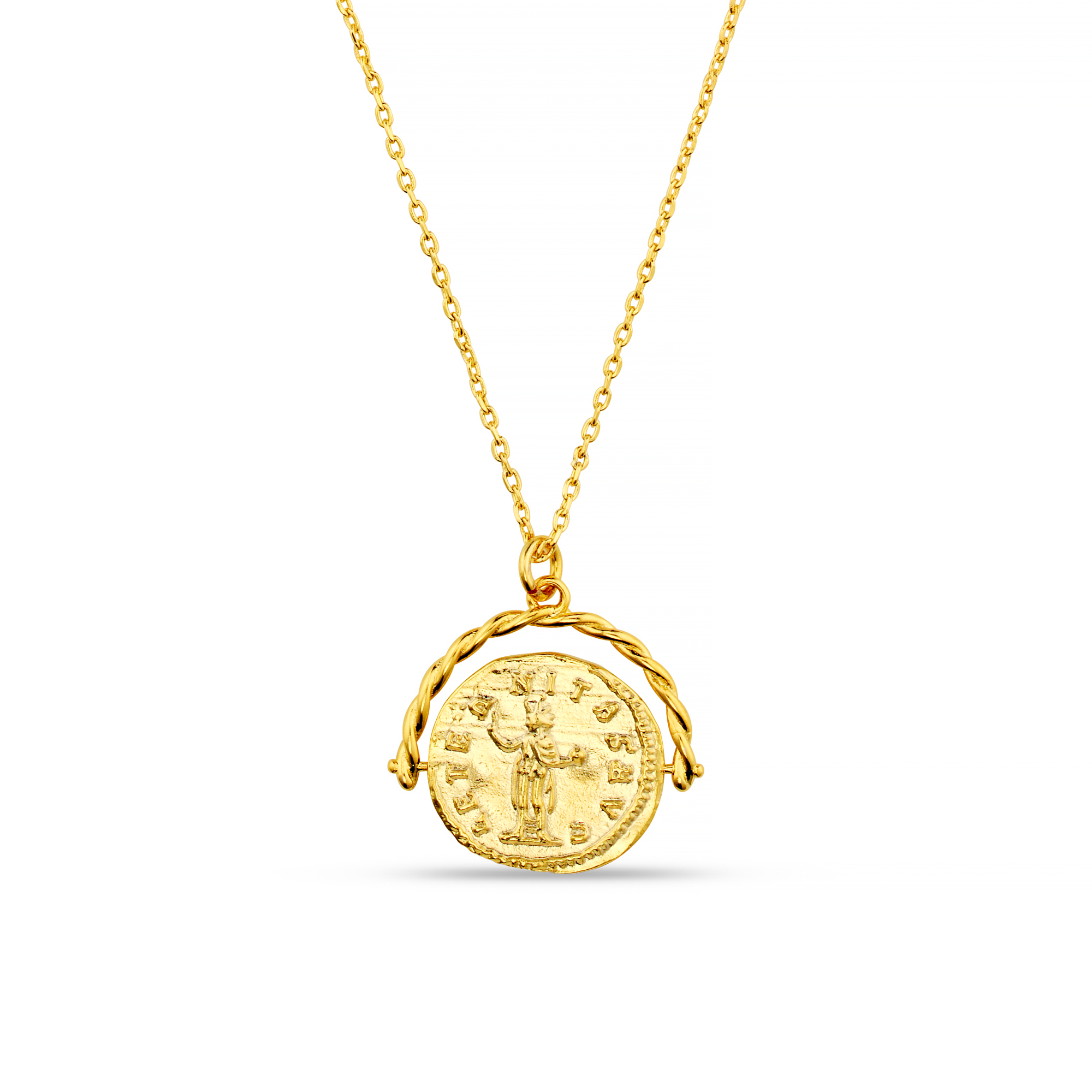 Coin Spinner Necklace - Gold - Orelia London