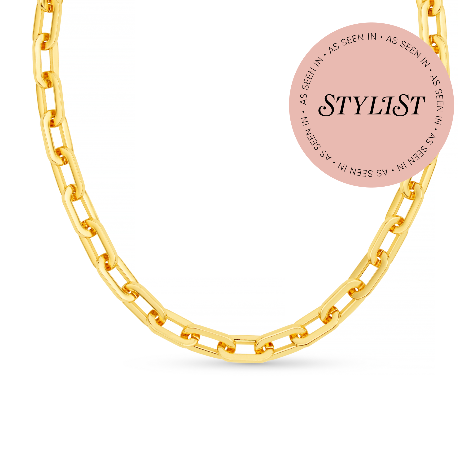 Chunky Large Link Chain Necklace - Gold - Orelia London