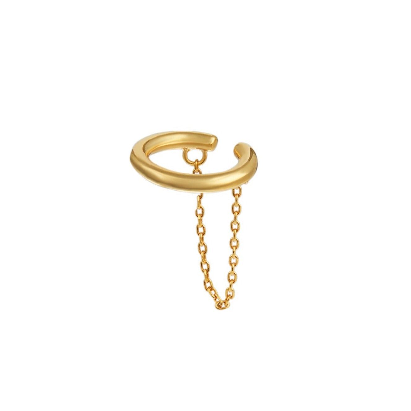 Simple Ear Cuff With Chain Drape - Orelia London