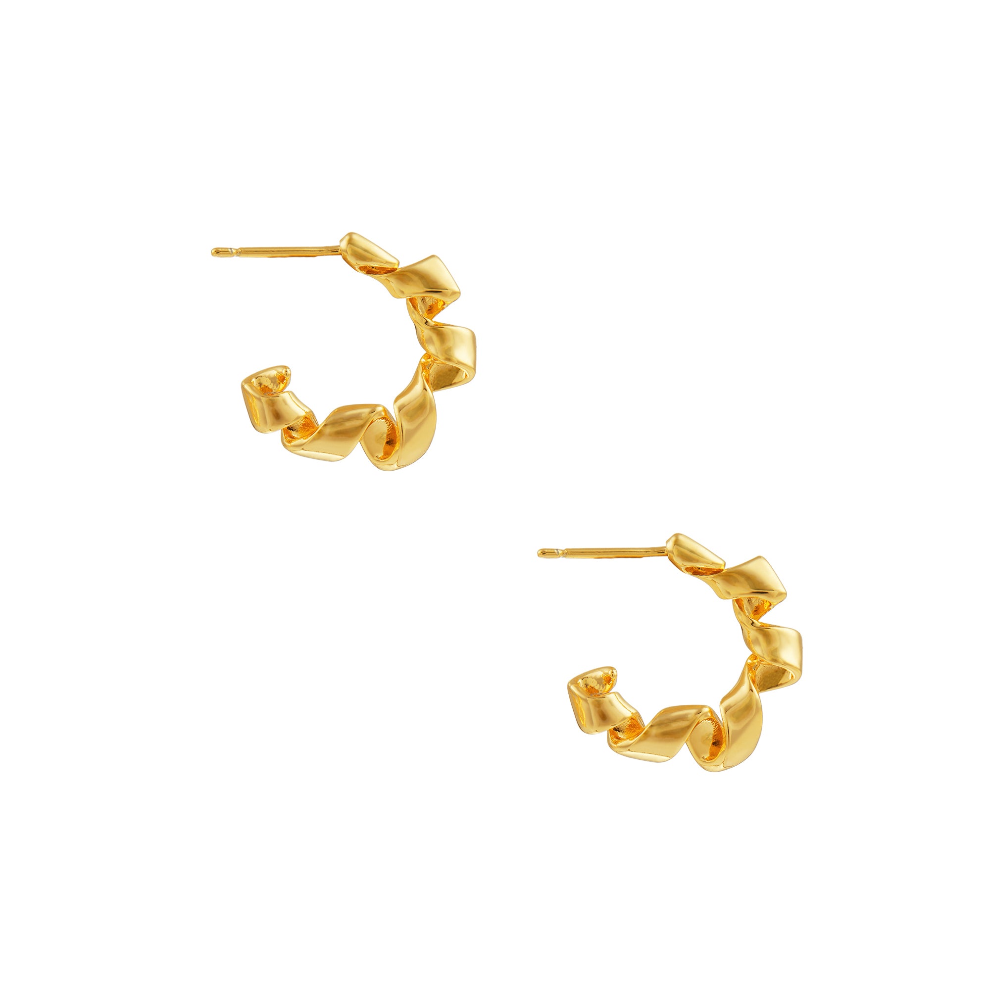 Ribbon Twist Hoop Earrings - Orelia London